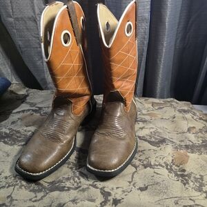 Kid's Brown and Tan Cowboy Boots